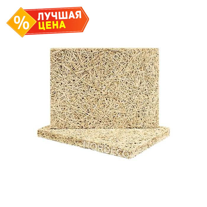 Фибролитовая плита Nordeco ФП 570-15Б 1200х600х15 повышенной плотности на белом цементе